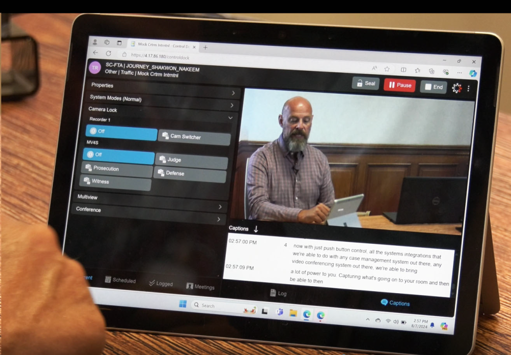 JAVS Control Panel in use