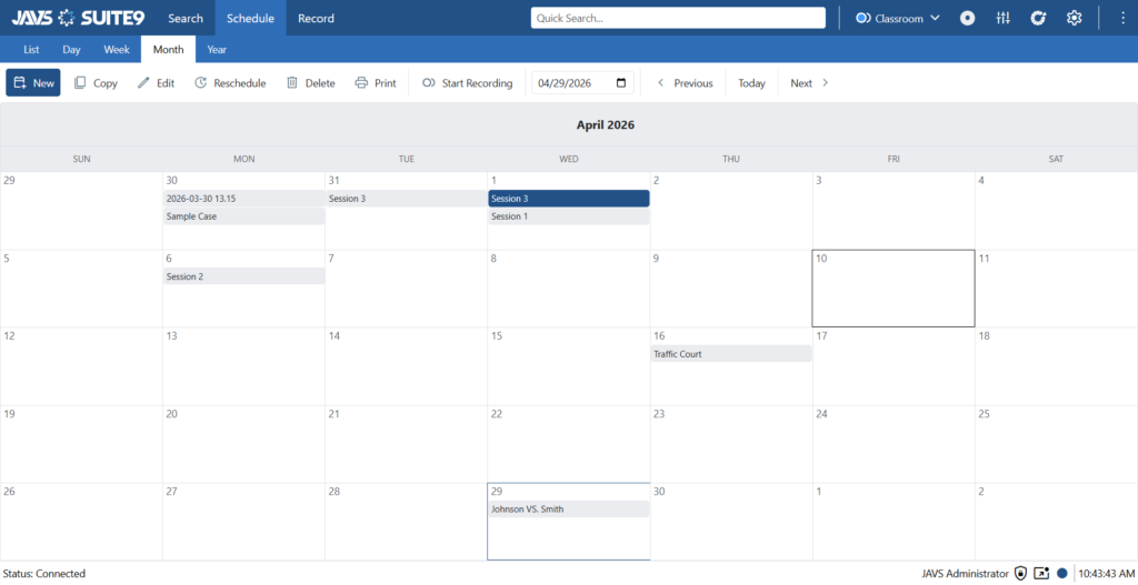 Suite 9 Schedule Tab