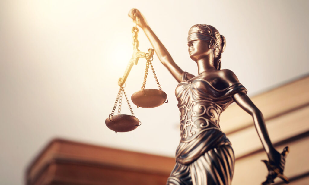 Themi symbol of justice, close-up view